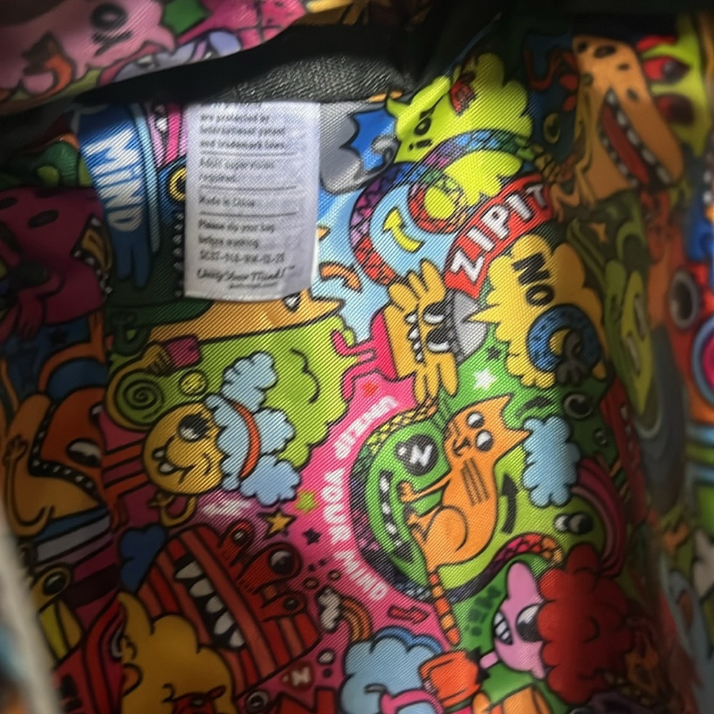 ZIPIT Lenny Pencil Case - Black with Colorful Interior and waist strap New! - Picture 9 of 10